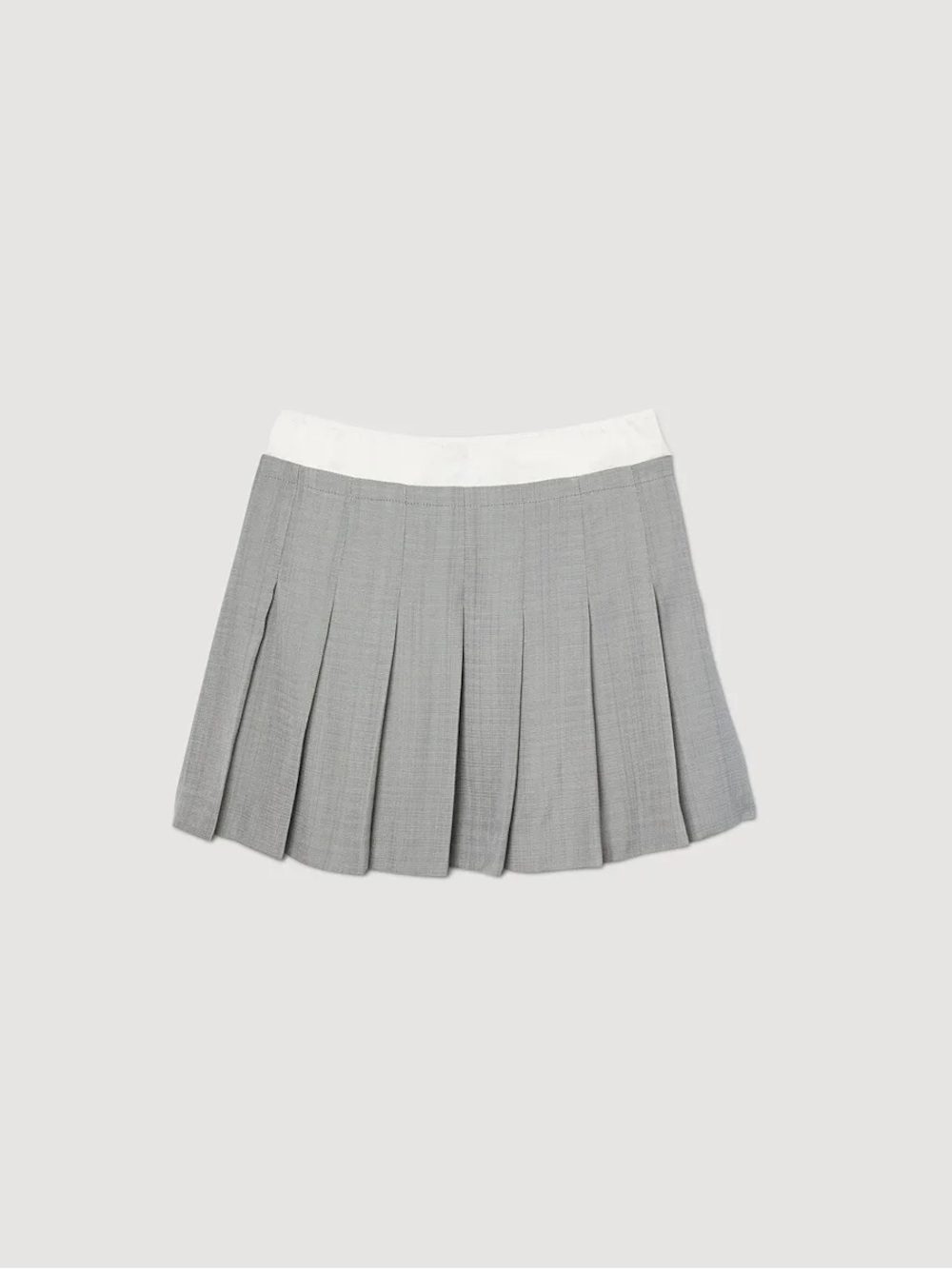NWOT Sandro Grey Pleated Mini Skirt